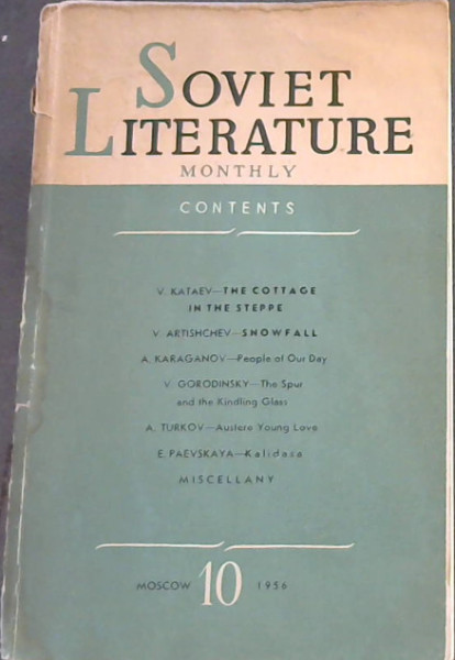 Image for Soviet Literature Monthly - 10 - 1956 Soviet Literature Monthly - 10 - 1956