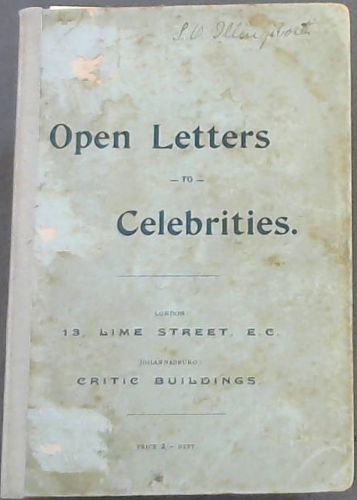 Open Letters to Celebrities and other connected with South Africa - reprinted from The Critic (Johannesburg)