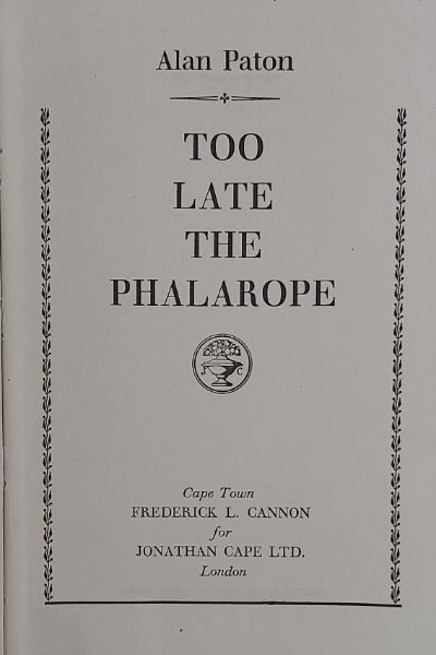 Too Late the Phalarope