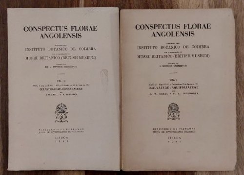 Conspectus Florae Angolensis elaborado pelo Instituto Botanico de Coimbra com a colaboracao do Museu Britanico (British Museum) (2 Volumes)