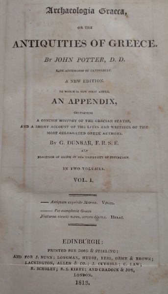 Archaeologia Graeca, or the Antiquities of Greece (2 vols)