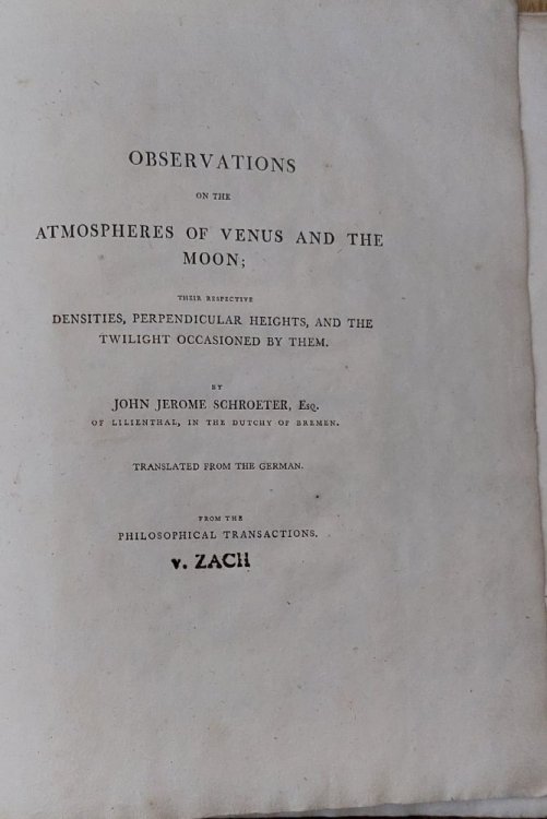 Observations on the Atmospheres of Venus and the Moon; their Respective Densities, Perpendicular Heights, and the Twilight Occasioned by Them