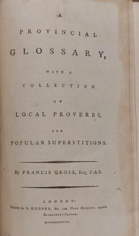 A Provincial Glossary, with a Collection of Local Proverbs and Popular Superstitions