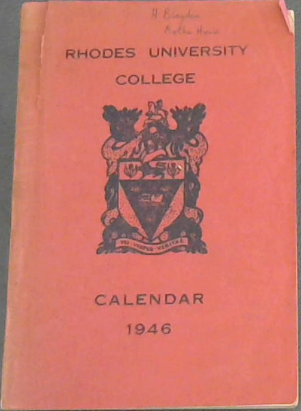 Rhodes University College Calendar 1946