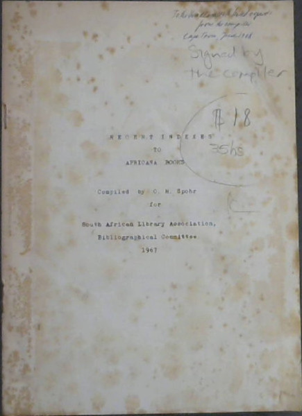 Recent Indexes to Africana Books