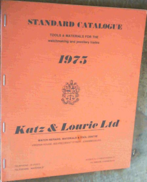 Standard Catalogue : Tools & Materials for the Watchmaking and Jewellery Trades, 1975