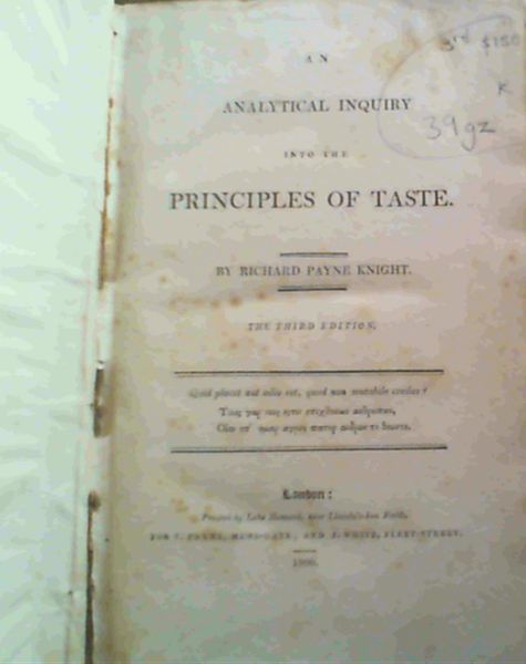 An Analytical Inquiry into the Principles of Taste