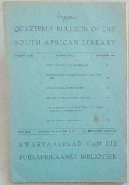 Quarterly Bulletin of the South African Library Volume 23 No. 2. December 1968