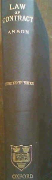 Principles of the English Law of Contract and of Agency in its Relation to Contract