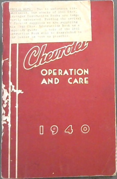 Chevrolet: Operation and Care