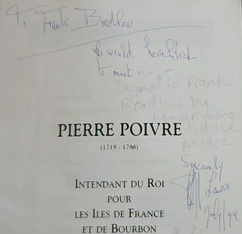 Pierre Poivre (1719-1786): Intendant du Roi pour Les Isles de Frances et de Bourbon
