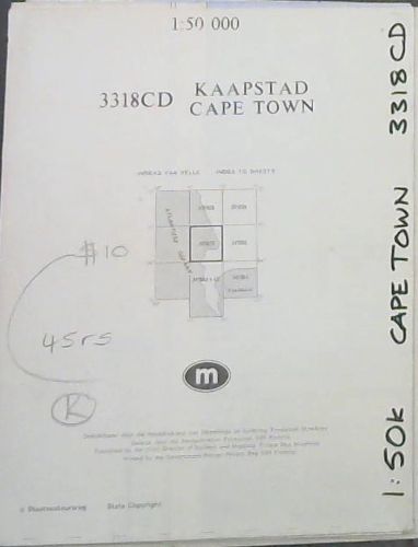Topographical Map, South Africa: Kaapstad/ Cape Town - 3318CD - 1: 50 000