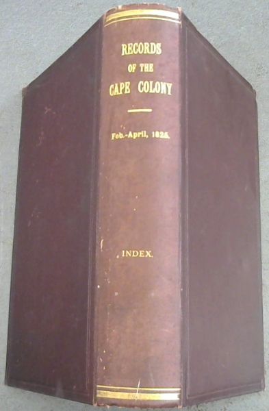Image for Records Of The Cape Colony Vol.20 Only Records Of The Cape Colony Vol.20 Only