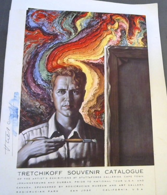 Tretchikoff Souvenir Catalogue of the artist's exhibitions at Stuttafords Galleries, Cape Town, Johannesburg and Durban, prior to National tour USA and Canada, sponsored by Rosicrucian Museum and Art Gallery, Rosicrucian Park, San Jose, California, USA