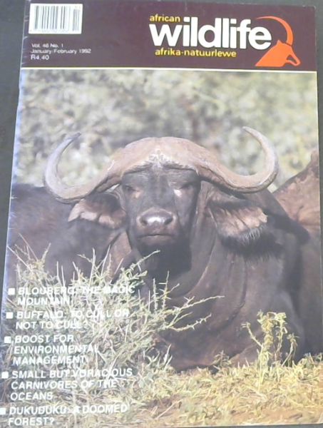 African Wildlife afrika-natuurlewe: Volume 46, No. 1 only, January/February 1992