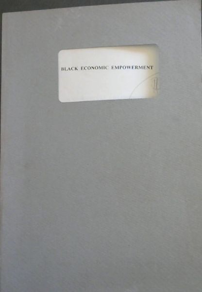 Black Economic Empowerment : A Conceptual Analysis [Thesis]