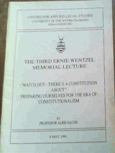 The Third Ernie Wentzel Memorial Lecture