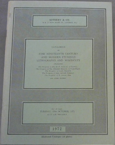 Catalogue of Fine Nineteenth Century and Modern Etchings, Lithographs and Woodcuts