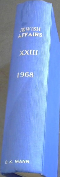 Jewish Affairs Volume 23. Jan - Dec. 1968