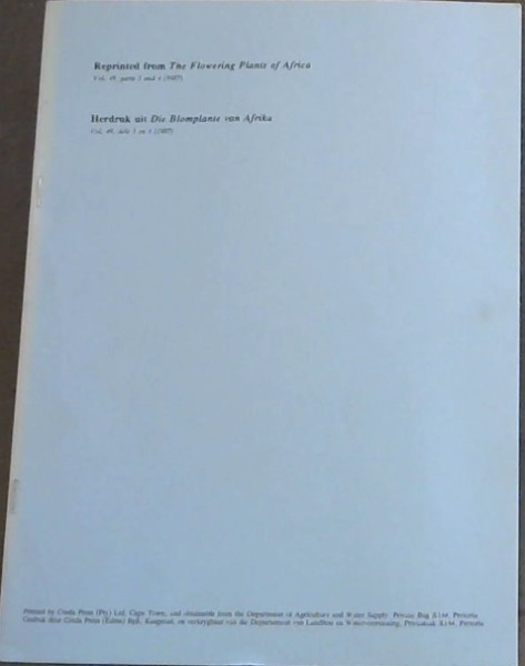 Aloe Marlothii subsp. Orientalis - Natal and Mozambique (Reprinted from 'The Flowering Plants of Africa - vol 49, parts 3 and 4 (1987)/ Herdruk uit Die Blomplante van Afrika vol 49 dele 3 and 4 (1987)