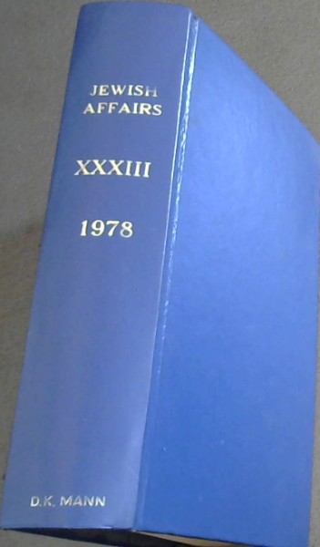 Jewish Affairs Volume 33. Jan - Dec. 1978