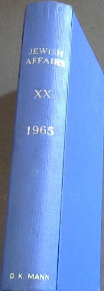 Jewish Affairs Volume 20. January - December 1965