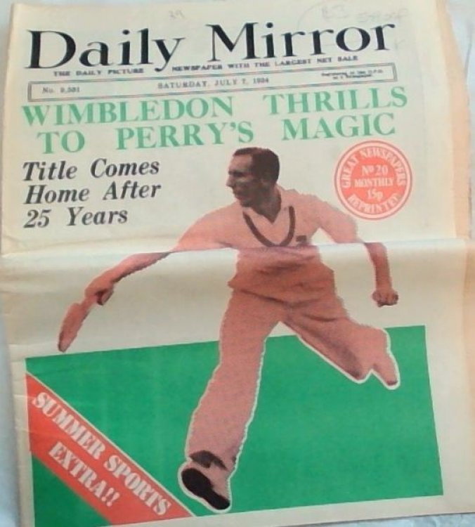 Daily Mirror Newspaper . Saturday July 7, 1934. No. 9,551