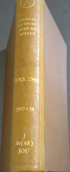 The Journal of South African Botany (Vols 23-24)