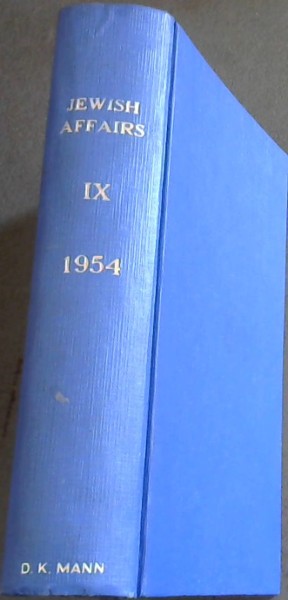 Jewish Affairs Volume 9. January - December 1954