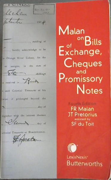Malan on Bills of Exchange, Cheques and Promissory Notes
