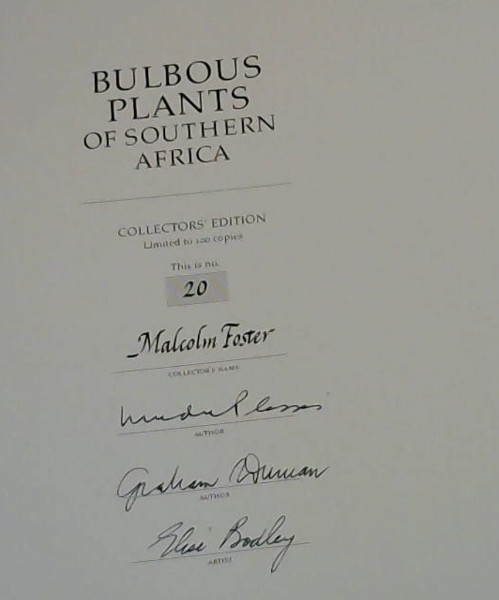 Bulbous Plants of Southern Africa - A Guide to their Cultivation and Propagation - Collectors' Edition