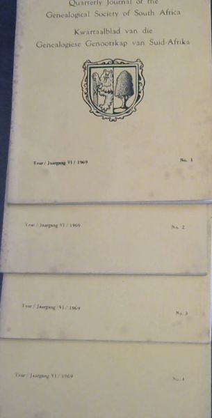 Familia : Quarterly Journal of the Genealogical Society of South Africa / Kwartaalblad van die Genealogiese Genootskap van Suid-Afrika ; Year 6. 1969, No. 1 - 4