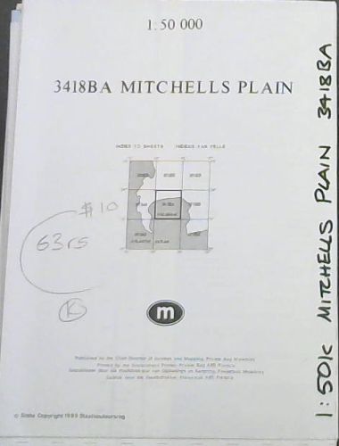 Topographical Map, South Africa: Mitchells Plain - 3418BA - 1: 50 000