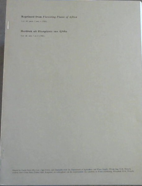 Astridia Citrina - South West Africa/ Namibia (Reprinted from Flowering Plants of Africa - vol 48, parts 3 and 4 (1985)/ Herdruk uit Blomplante van Afrika - Vol 48, deele 3 en 4 (1985))
