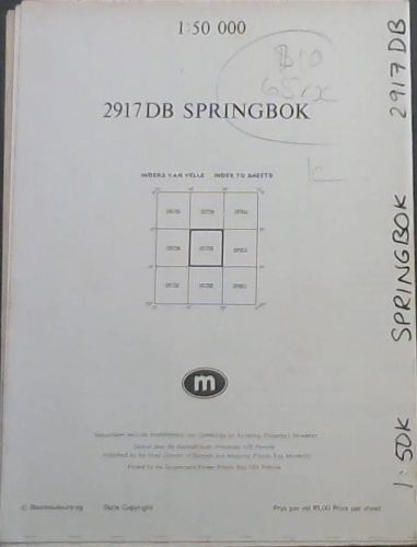 Topographical Map 2917 DB Springbok 1:50 K
