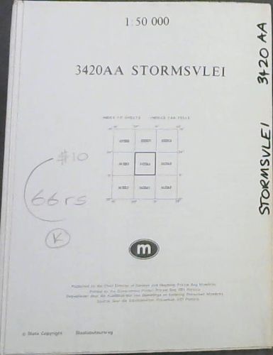 Topographical Map, South Africa: Stormsvlei - 3420AA - 1: 50 000