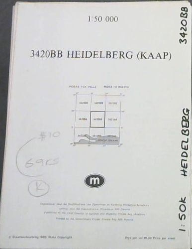 Topographical Map, South Africa: Heidelberg (Kaap) - 3420BB - 1: 50 000