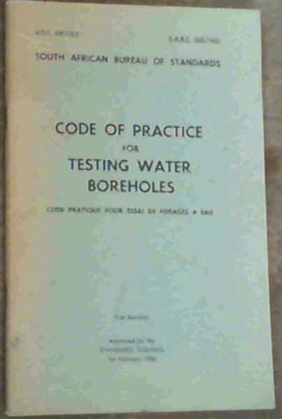 Code Of Practice For Testing Water Boreholes