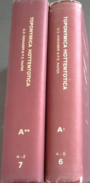 Toponymica Hottentotica, Vol 1+2
