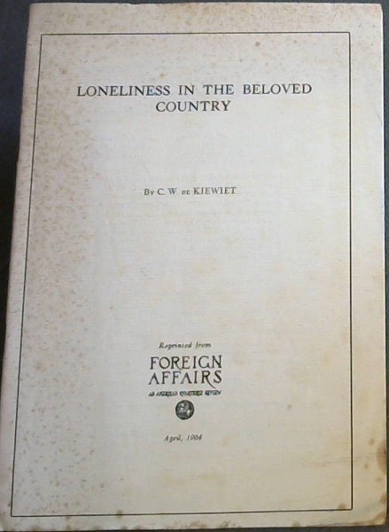 Loneliness in the Beloved Country