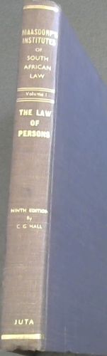 MAASDORP'S INSTITUTES OF SOUTH AFRICAN LAW - Volume 1 - THE LAW OF PERSONS