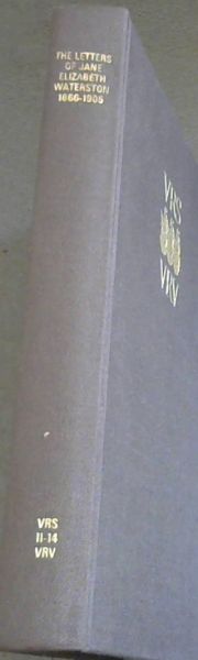 The letters of Jane Elizabeth Waterston, 1866-1905 (Second Series No.14)