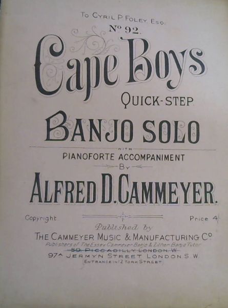 No 92. CAPE BOYS QUICK - STEP. BANJO SOLO