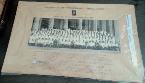 UNIVERSITY OF THE WITWATERSTAND - MEDICAL SCHOOL (Second Year Anatomy and Physiology Class, 1962