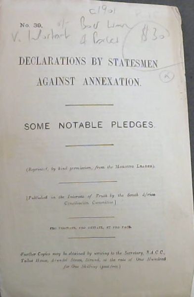 DECLARATIONS BY STATESMEN AGAINST ANNEXATION