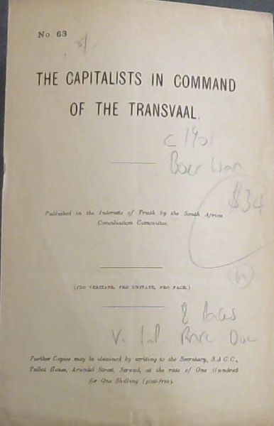 THE CAPITALISTS IN COMMAND OF THE TRANSVAAL