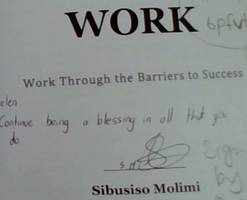 WORK: - Work Through the Barriers to Success