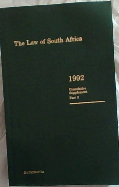 The Law of South Africa - Cumulative Supplement Part 2