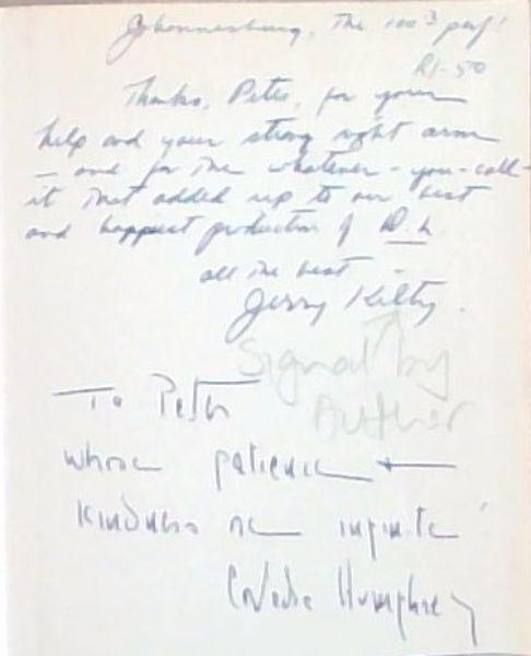 DEAR LIAR: A Comedy of Letters (Signed by the author Jerome Kilty)