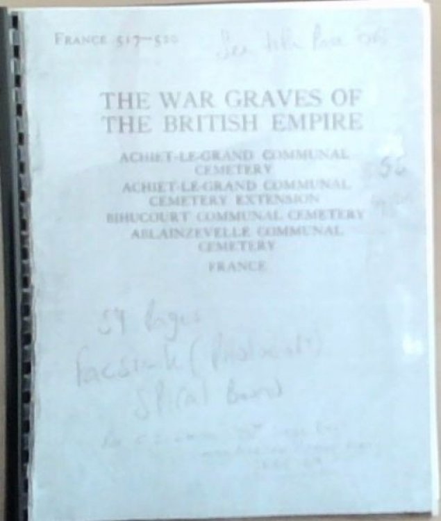 The War Graves Of The British Empire: The Register of the names of those who fell in the Great War and are buried in Achiet-le Grande Communal Cemetery and Extension and the Communal Cemeteries of Bihucourt and Ablainzevelle, France